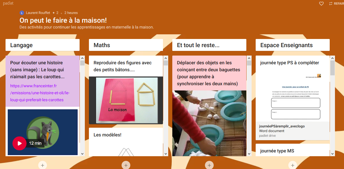 Ressources pour la maternelle