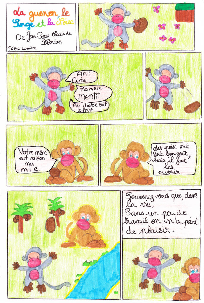 Illustration La Guenon Le Singe Et La Noix L’école Réaumur