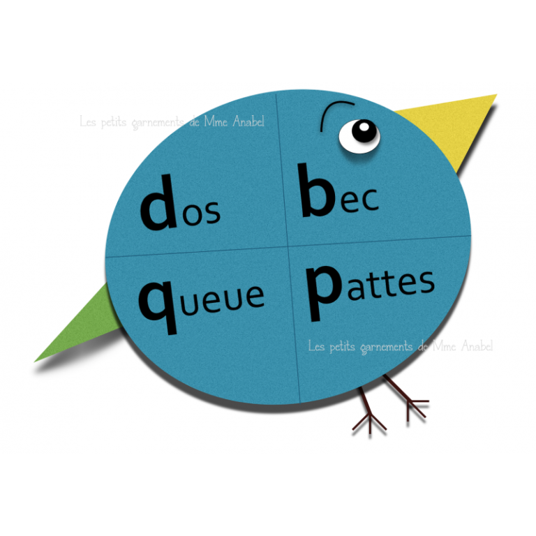 L’oiseau Pour Différencier Les Lettres En Script: B,d,p Et Q… | École ...